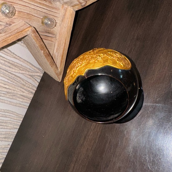 Vintage Chinese Black LAQUERWARE Gold Gilt Vanity or desk Set - Picture 8 of 15